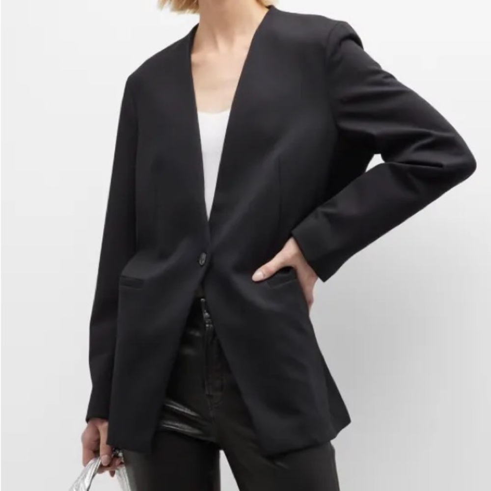 SPANX - Perfect collarless cutaway Black Blazer